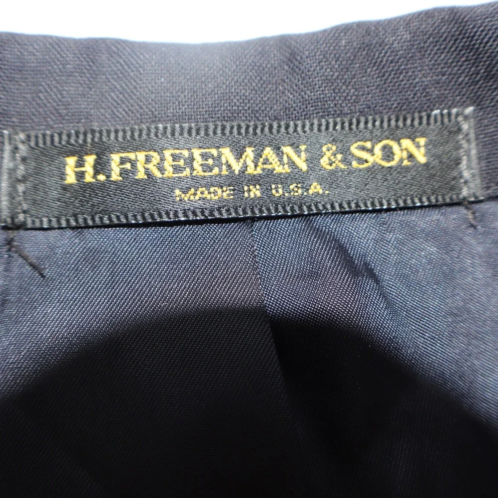 H. Freeman & Son‎ Navy Blue Wool Blazer Nordstrom Gold Buttons Made in USA Mens